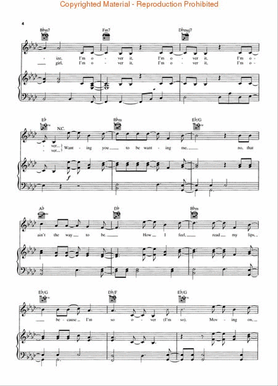 Over It Piano, Vocal, Guitar scores gallery preview page 3