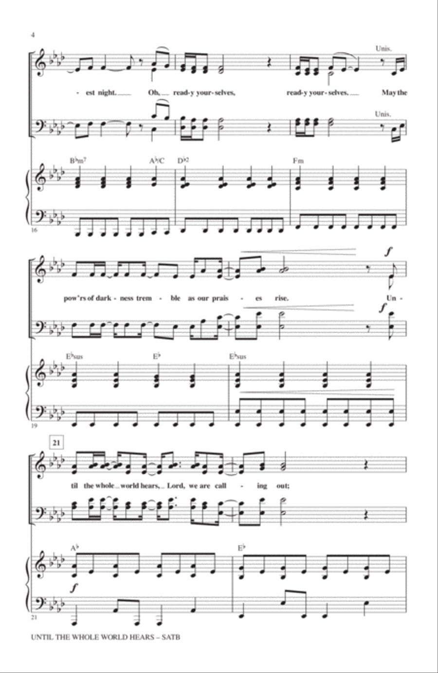 Until The Whole World Hears 4-Part scores gallery preview page 3