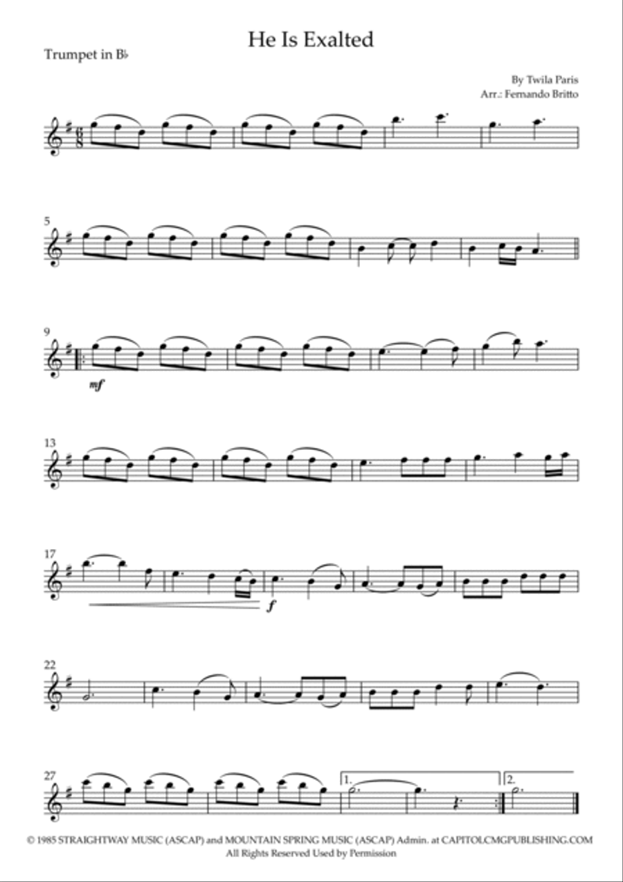 He Is Exalted Brass Duet scores gallery preview page 2