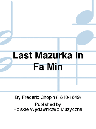 Book cover for Last Mazurka in F minor