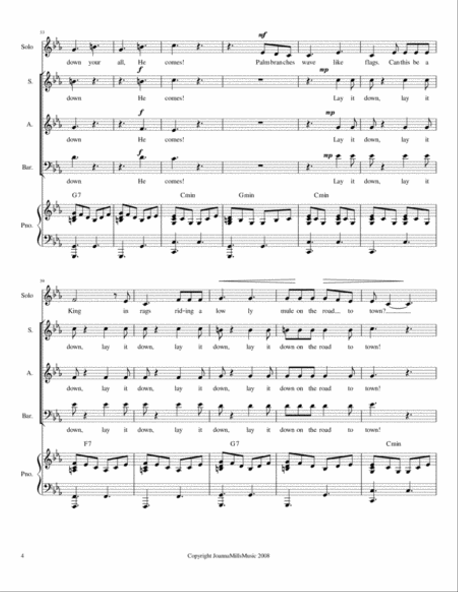 Lay Down (A Palm Sunday Anthem) 3-Part scores gallery preview page 4