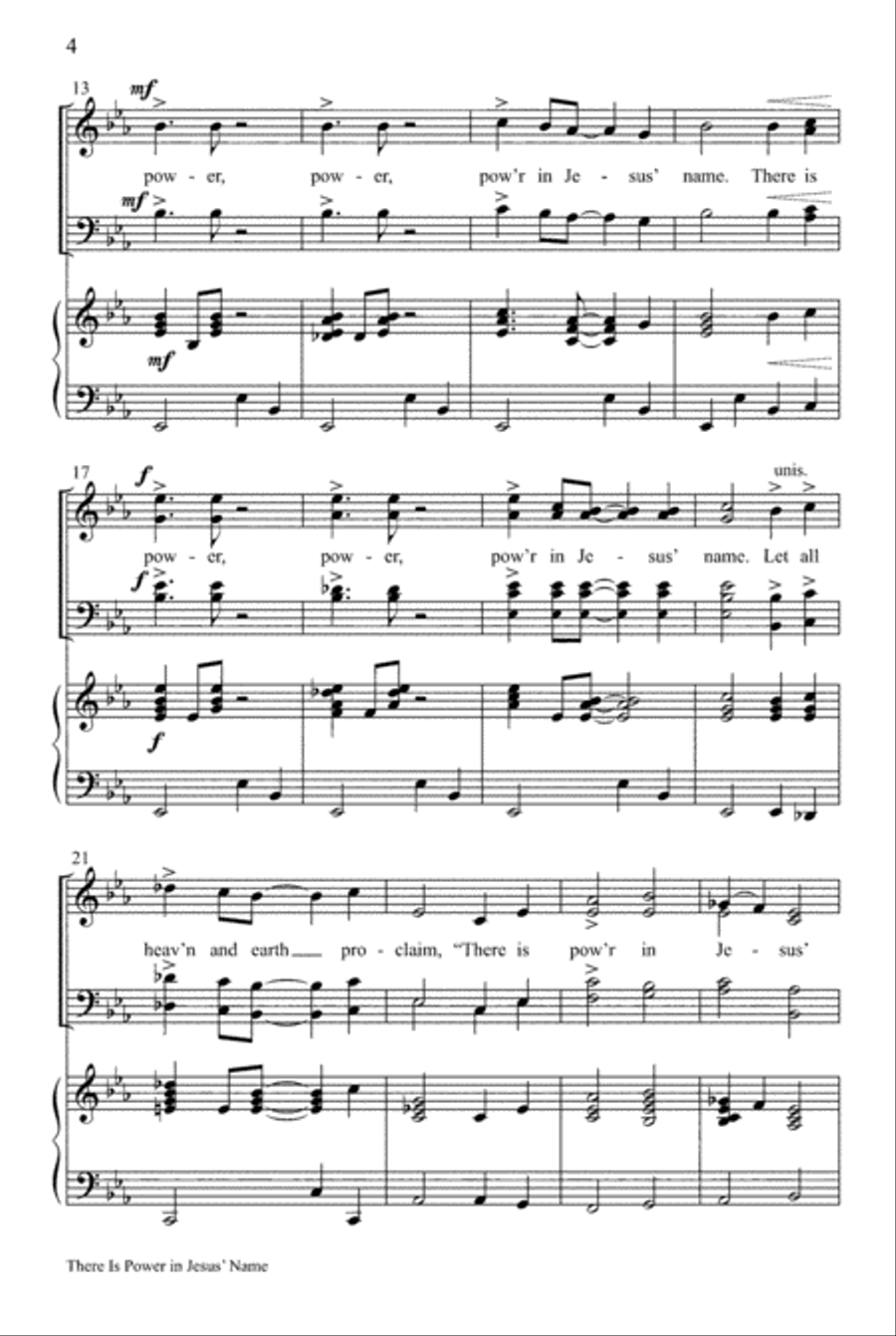 There Is Power in Jesus' Name 4-Part scores gallery preview page 3
