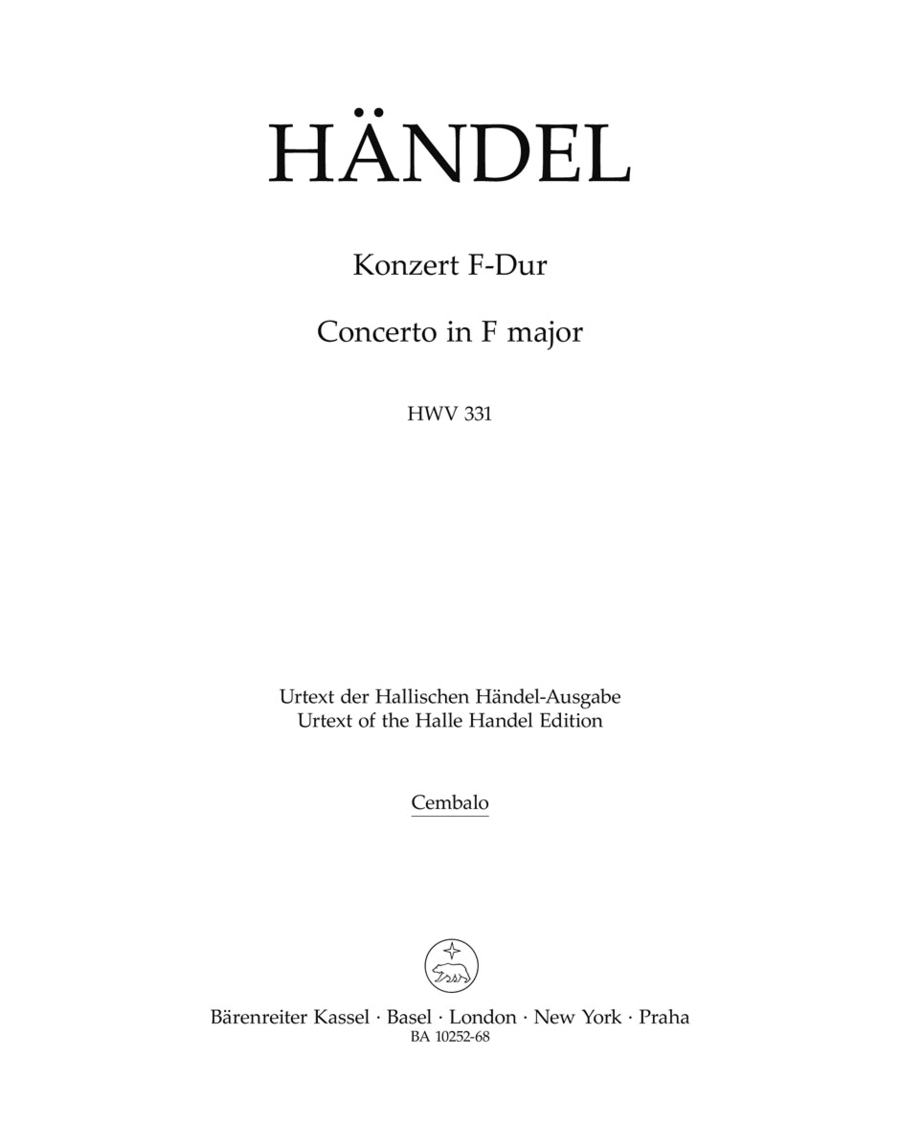 Concerto in F major, HWV 331 Harpsichord scores gallery preview page 1