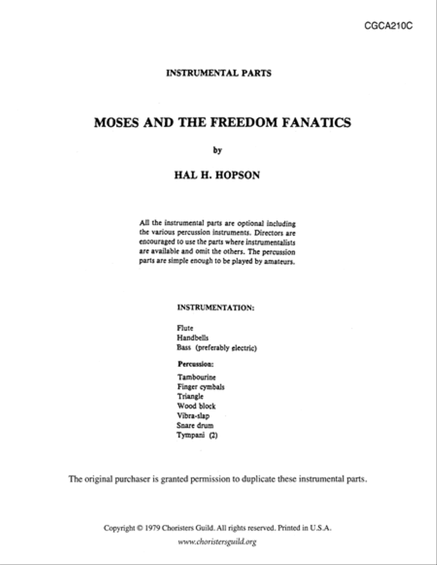 Moses and the Freedom Fanatics - Orch Part Unison Choir scores gallery preview page 3