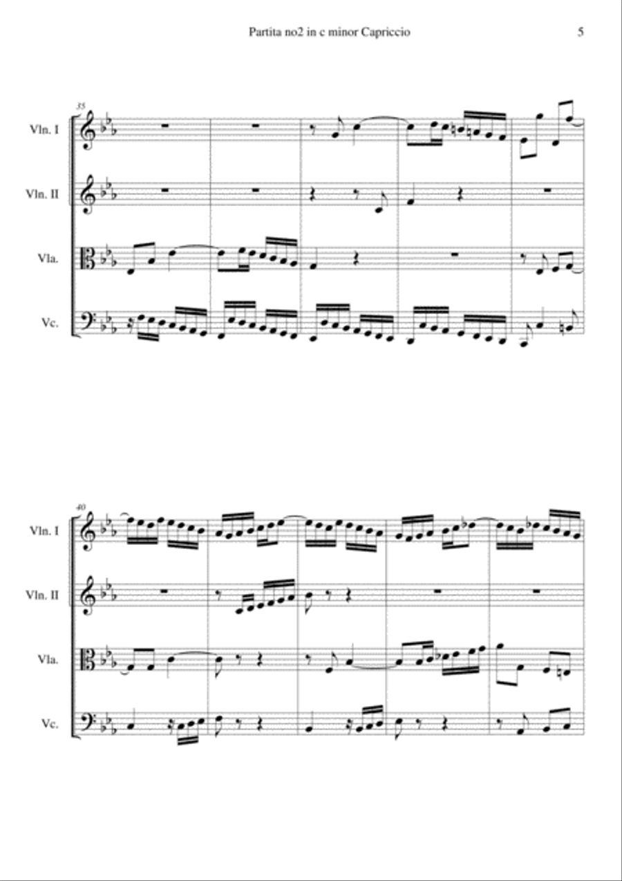 Capriccio from Partita No.2 in C minor, BWV 826 Cello scores gallery preview page 5