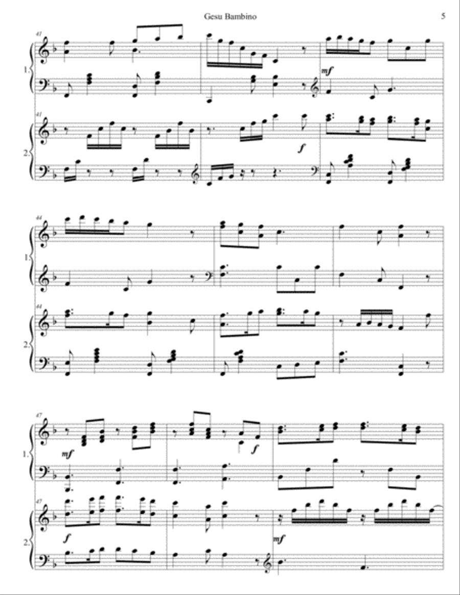 Gesu Bambino Gesu Bambino Piano scores gallery preview page 5