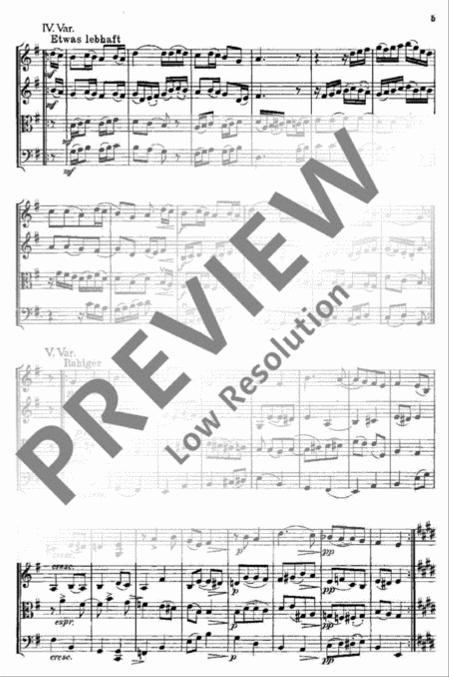 Variationen über ein eigenes Kinderlied String Quartet scores gallery preview page 6