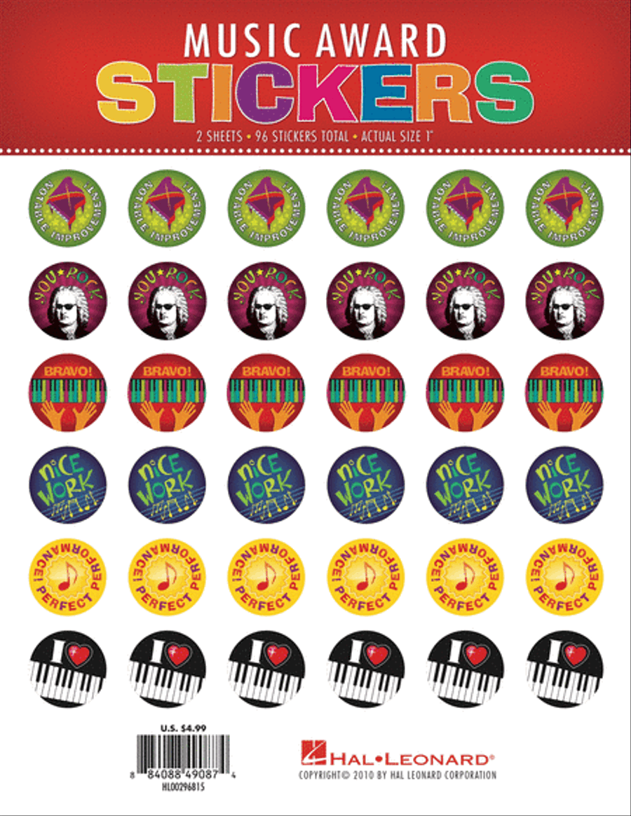 Music Award Stickers Piano Method scores gallery preview page 1