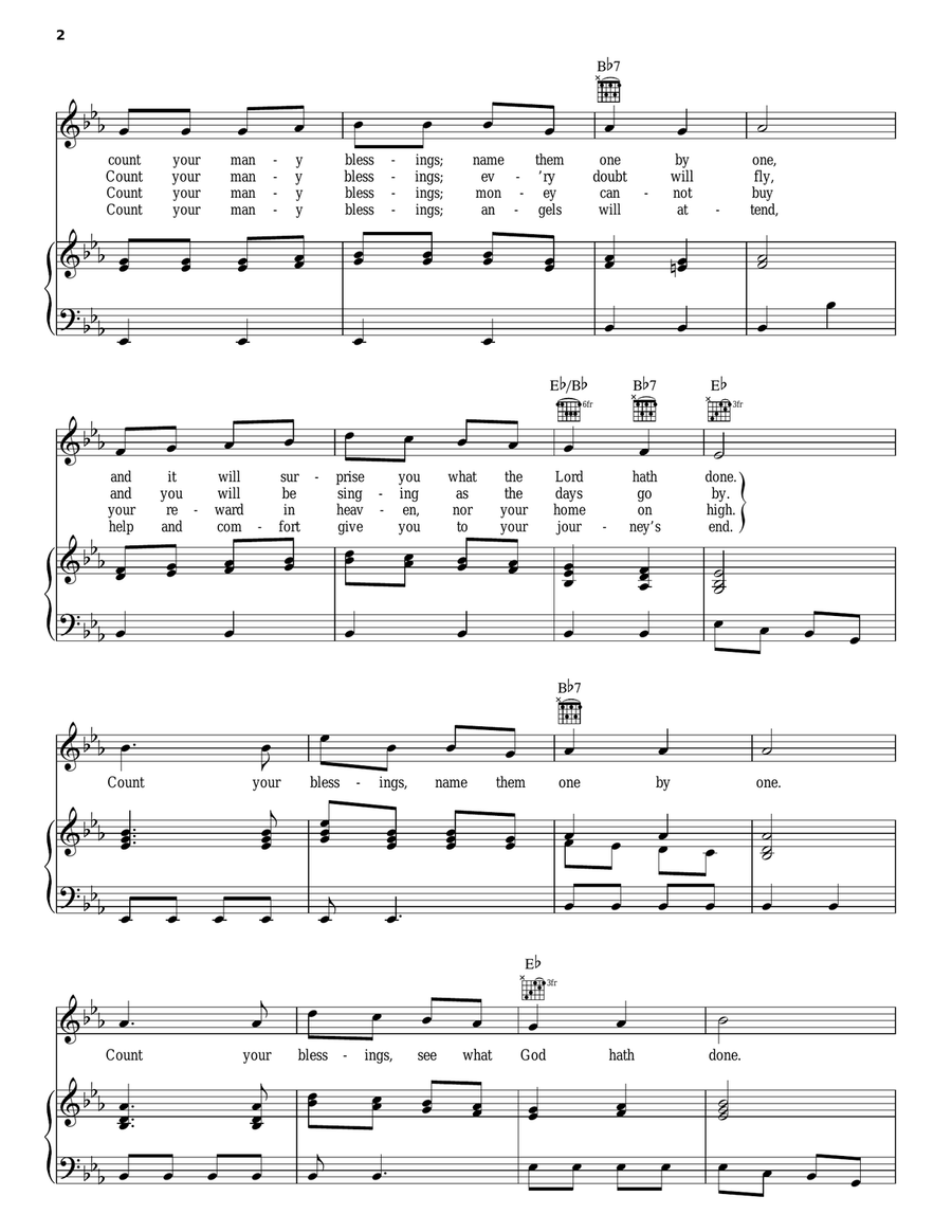 Count Your Blessings Count Your Blessings Piano, Vocal, Guitar scores gallery preview page 2