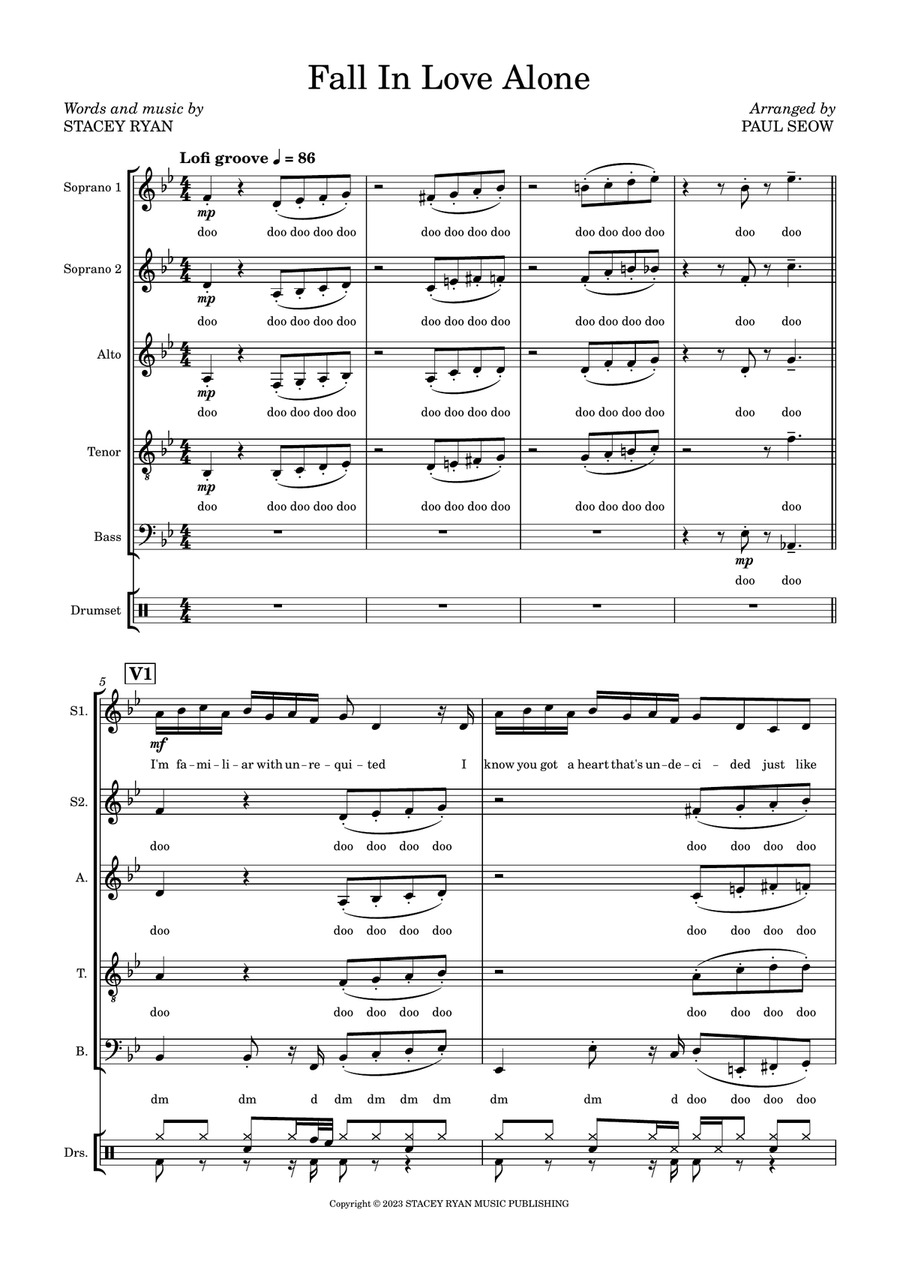 Fall In Love Alone Fall In Love Alone Divisi scores gallery preview page 1