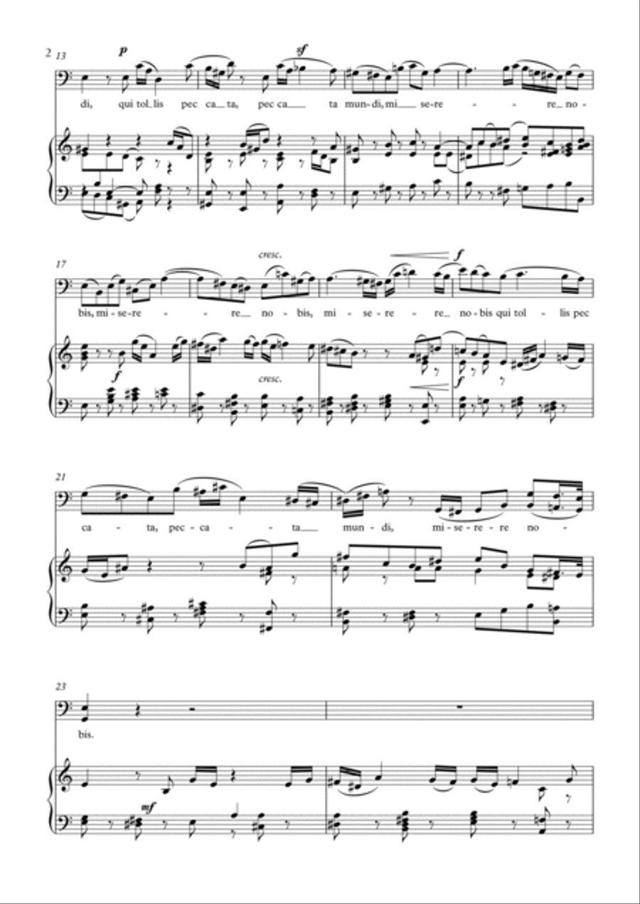 Aria (Agnus dei) from the Mass in B Minor (BACH) - Baritone_Am Piano, Vocal, Guitar scores gallery preview page 2