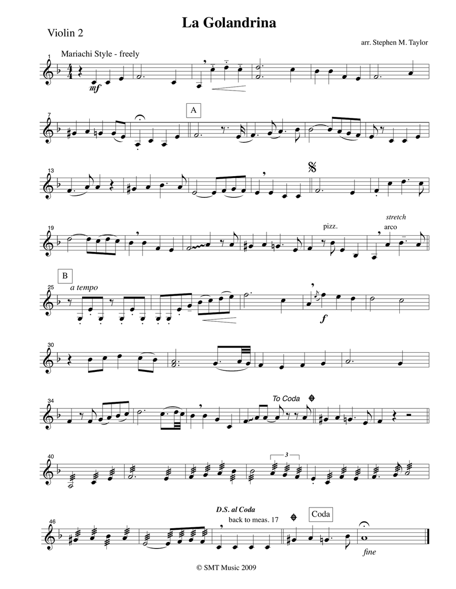 La Golandrina (The Swallow) String Quartet scores gallery preview page 2