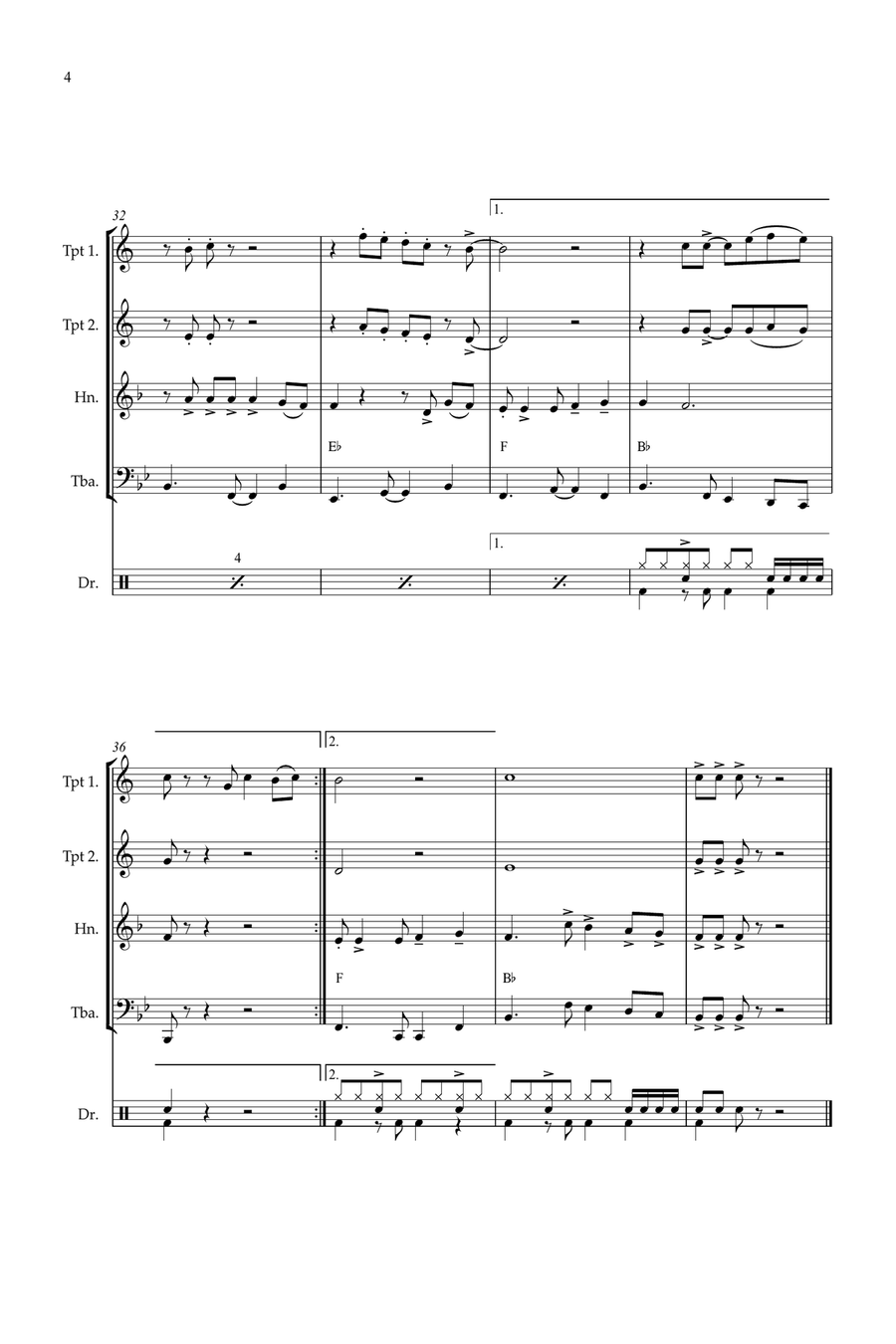 Feliz Navidad Feliz Navidad Brass Quartet scores gallery preview page 4