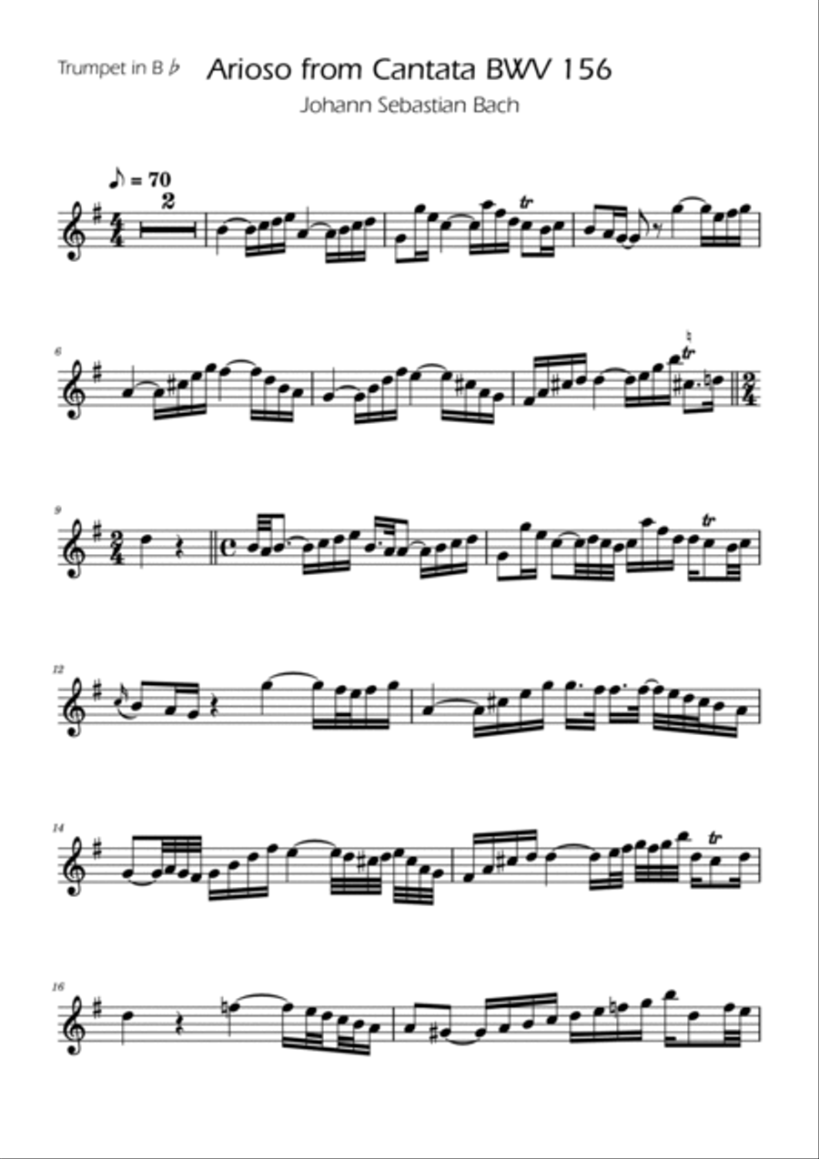 Arioso BWV 156 - Trumpet and French Horn Duet Brass Duet scores gallery preview page 3