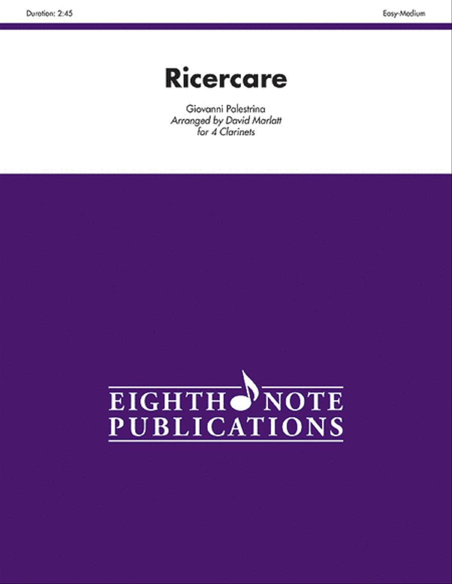 Ricercare Ricercare Clarinet Quartet scores gallery preview page 1