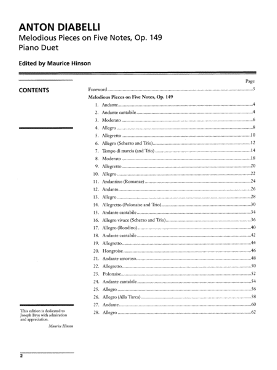 Diabelli -- Melodious Pieces on Five Notes, Op. 149 Small Ensemble scores gallery preview page 2