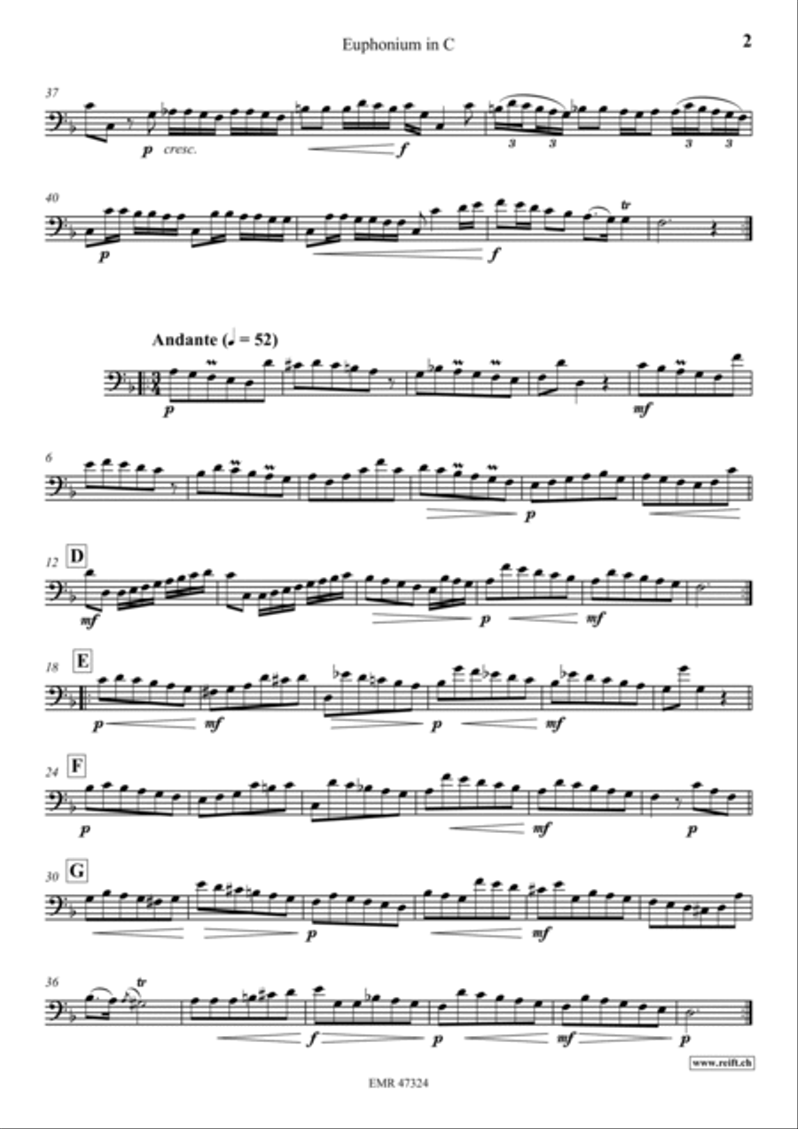 Concerto F Major Euphonium scores gallery preview page 6
