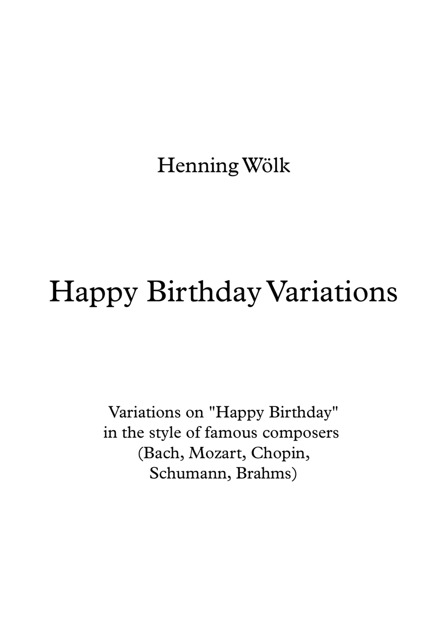 Happy Birthday Variations Piano Solo scores gallery preview page 1