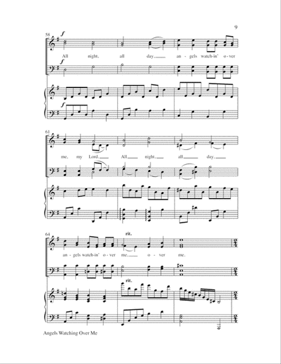 Angels Watching Over Me 4-Part scores gallery preview page 10