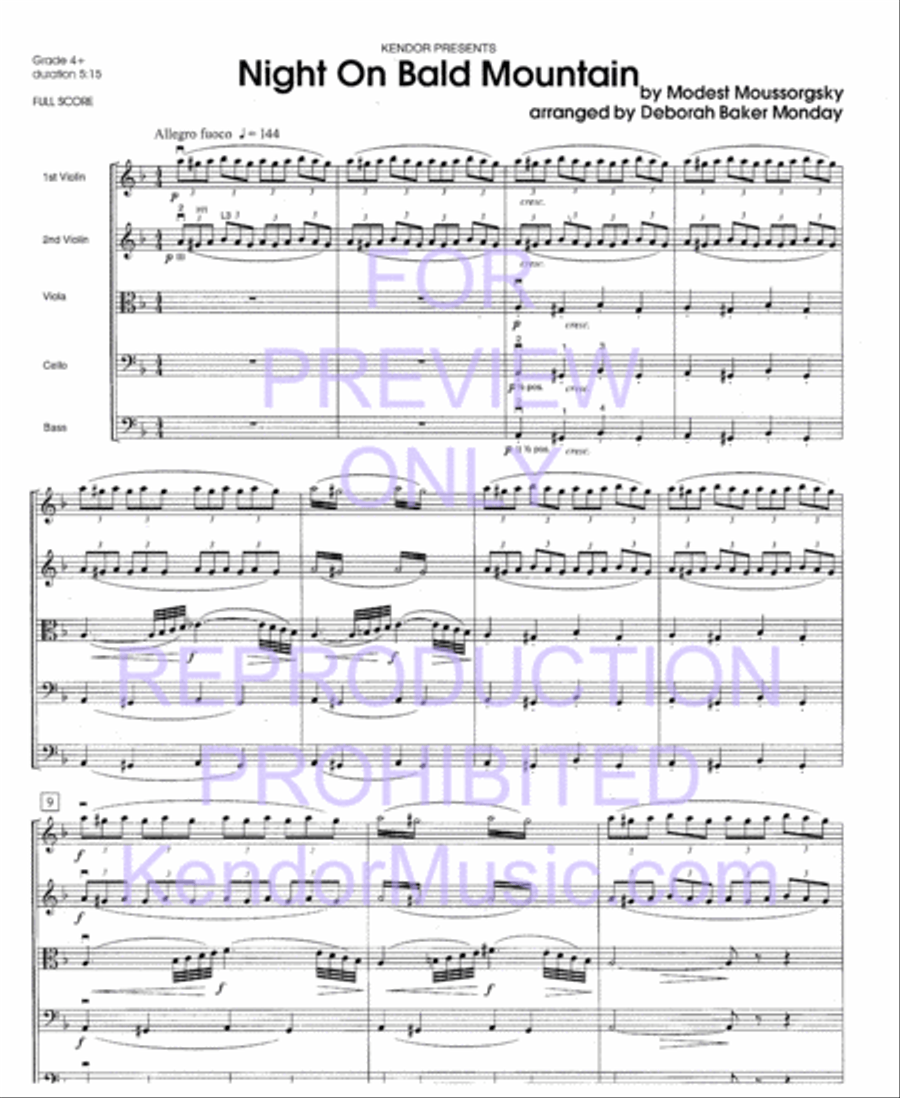 Night On Bald Mountain (Full Score) String Orchestra scores gallery preview page 4