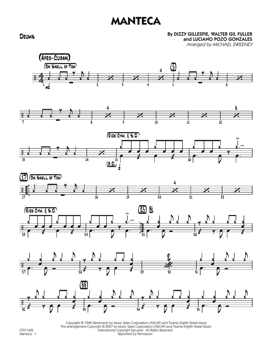Manteca - Drums Manteca - Drums Jazz Ensemble scores gallery preview page 1
