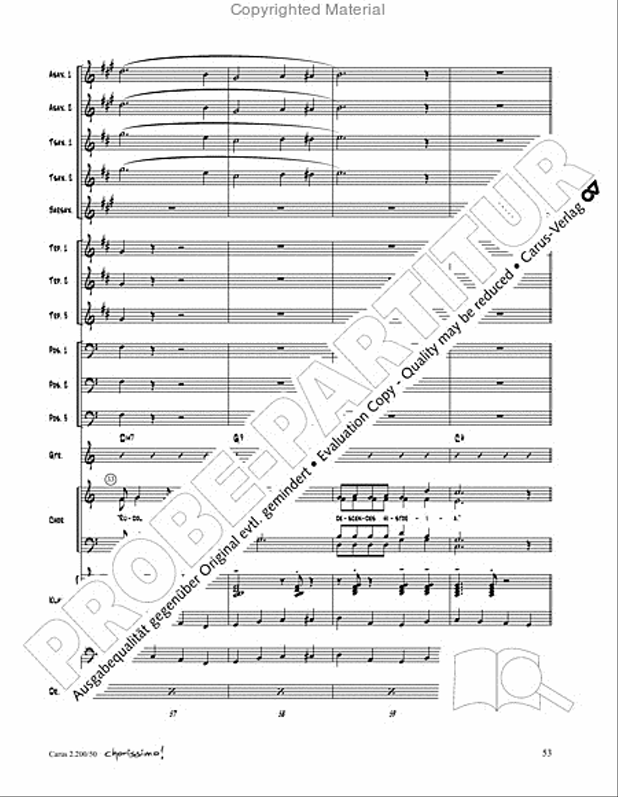 Chorissimo. Instrumentale Begleitarrangements fur Small Bigband, Vol. 3 Big Band scores gallery preview page 51