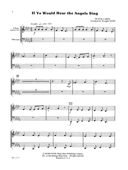 Christmas Folio for Four-Plus Brass - F Horn/Tuba