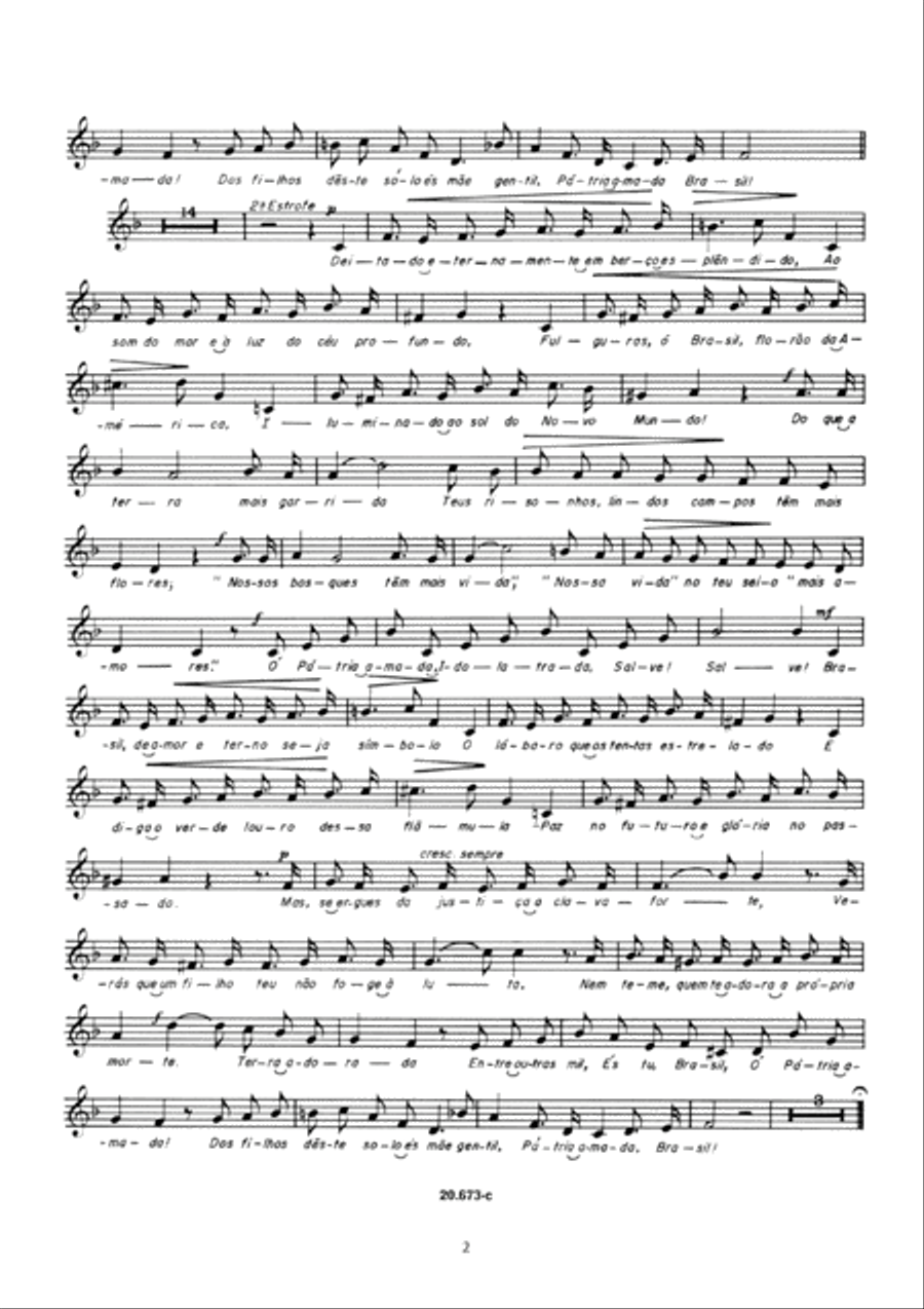Hino Nacional Brasileiro (canto e piano) Voice scores gallery preview page 4