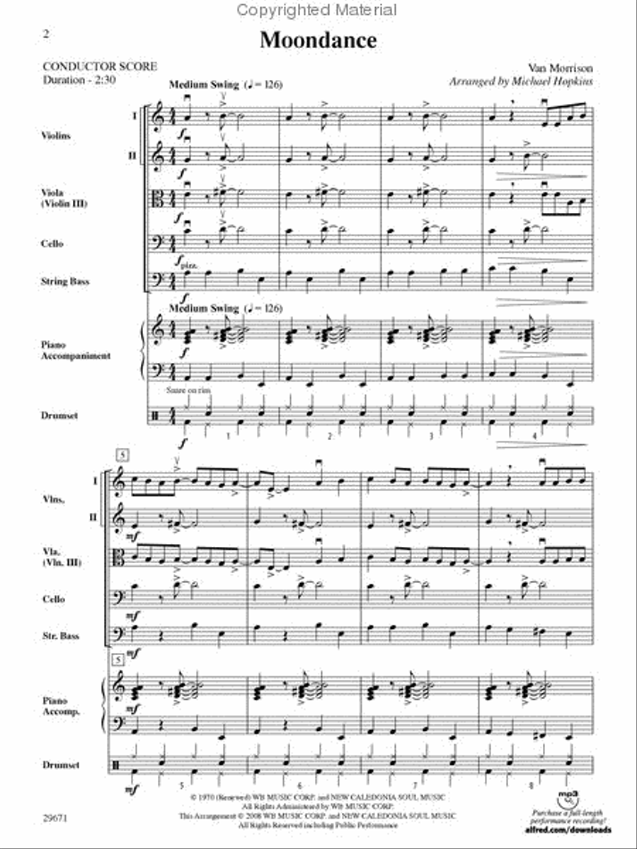 Moondance (Score only) String Orchestra scores gallery preview page 2