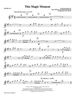 This Magic Moment (Arr. Mac Huff) - Bb Tenor Saxophone