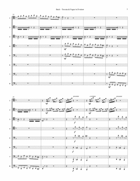 Toccata & Fugue in D minor BWV 565 for 8-part Trombone Ensemble