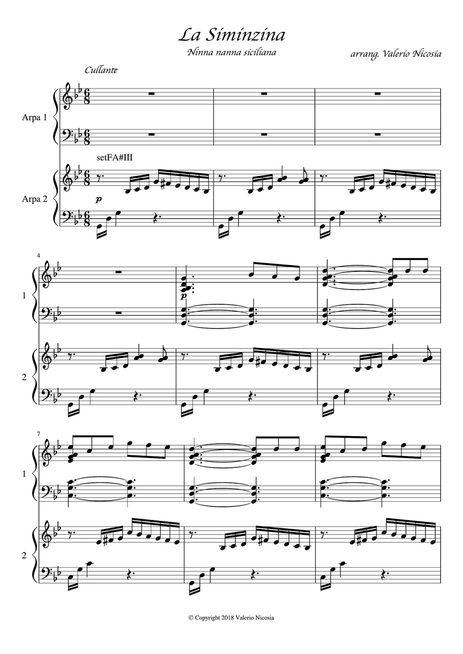 La Siminzina - Traditional Sicilian Harp scores gallery preview page 5