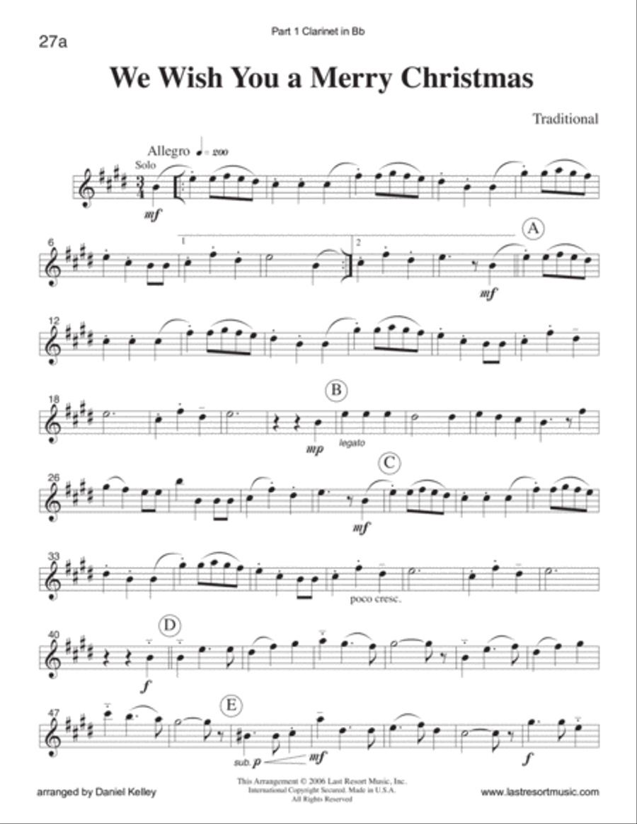 We Wish You a Merry Christmas for String or Piano Trio (or Wind Trio or Mixed Trio) Piano Trio scores gallery preview page 5