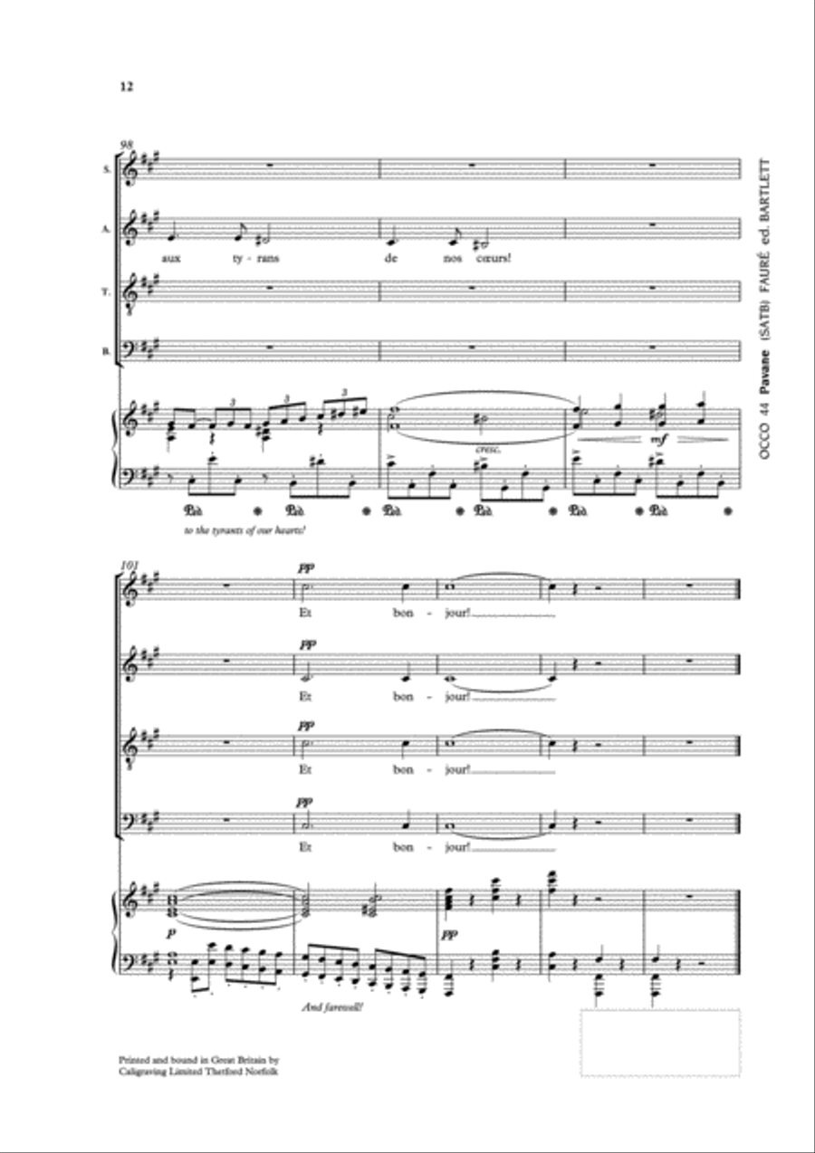 Pavane 4-Part scores gallery preview page 2