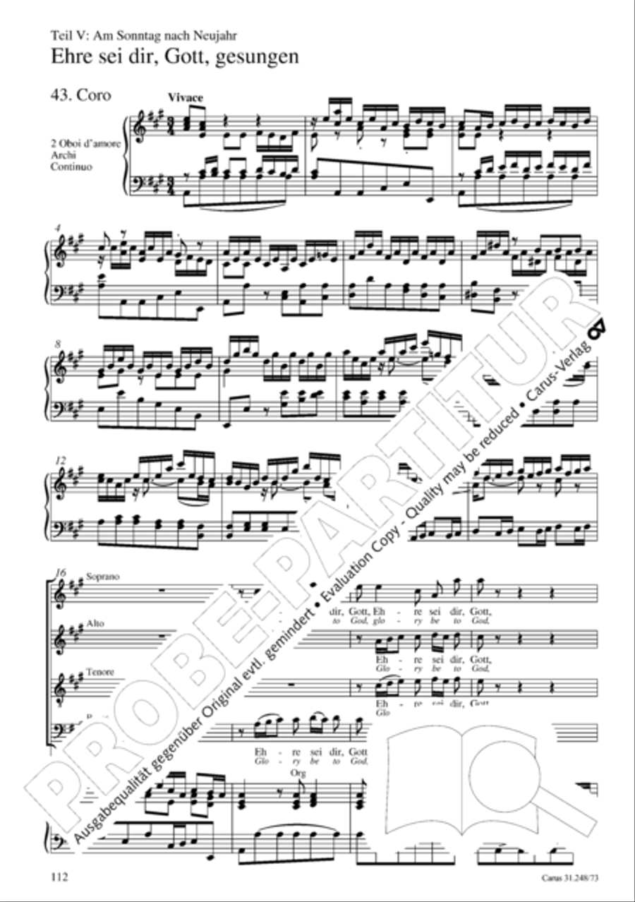 Christmas Oratorio (Weihnachtsoratorium, Teile IV-VI) 4-Part scores gallery preview page 33