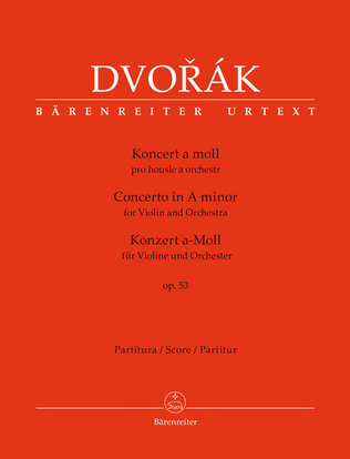 Book cover for Concerto in A minor for Violin and Orchestra op. 53 (score)