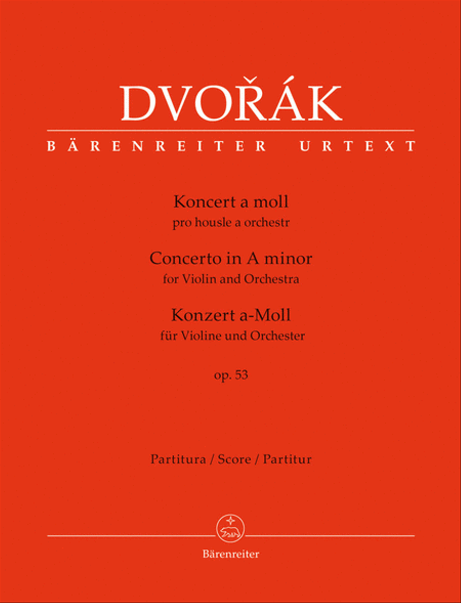 Book cover for Concerto in A minor for Violin and Orchestra op. 53 (score)