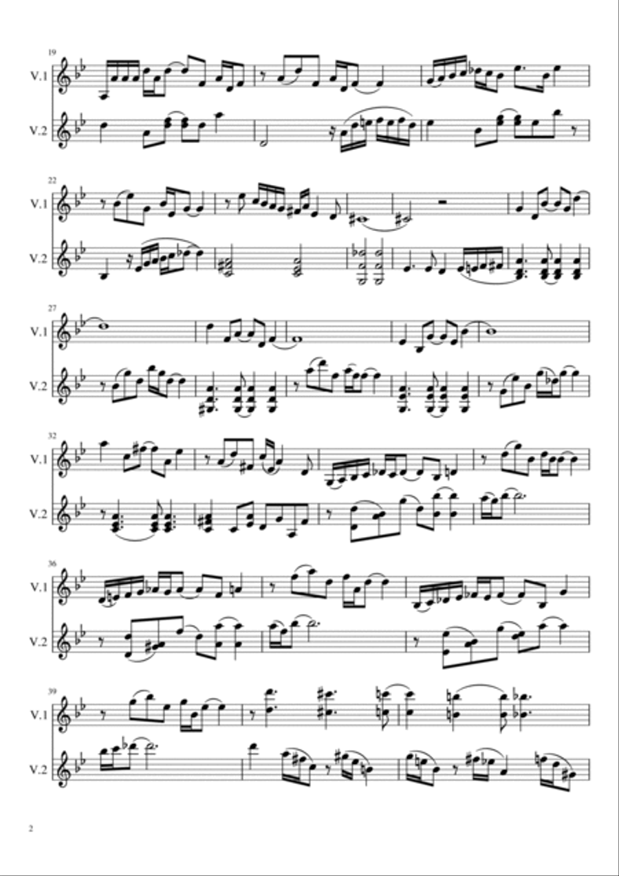 Spring (arr. for 2 violins) String Duet scores gallery preview page 2
