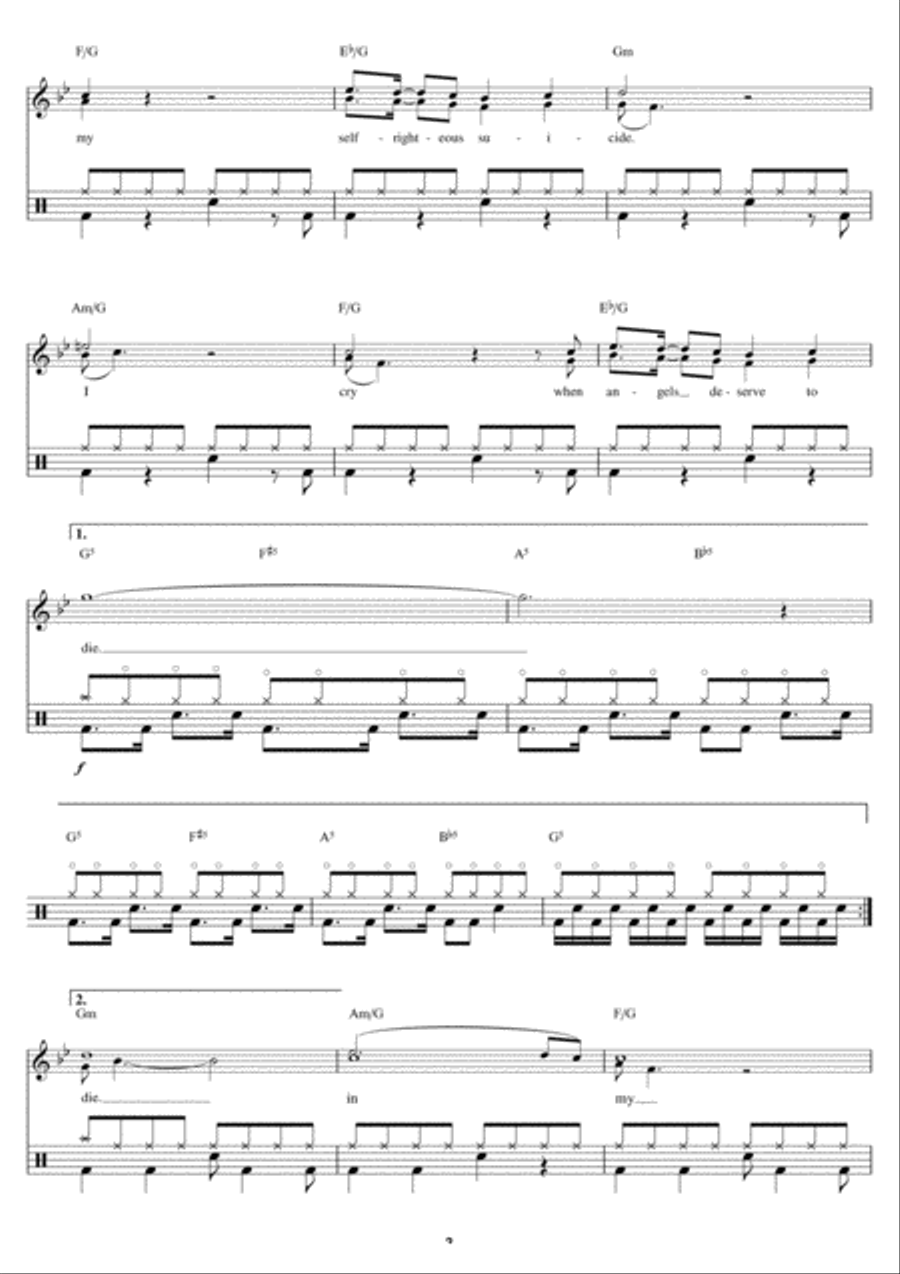 Chop Suey! Drums scores gallery preview page 3
