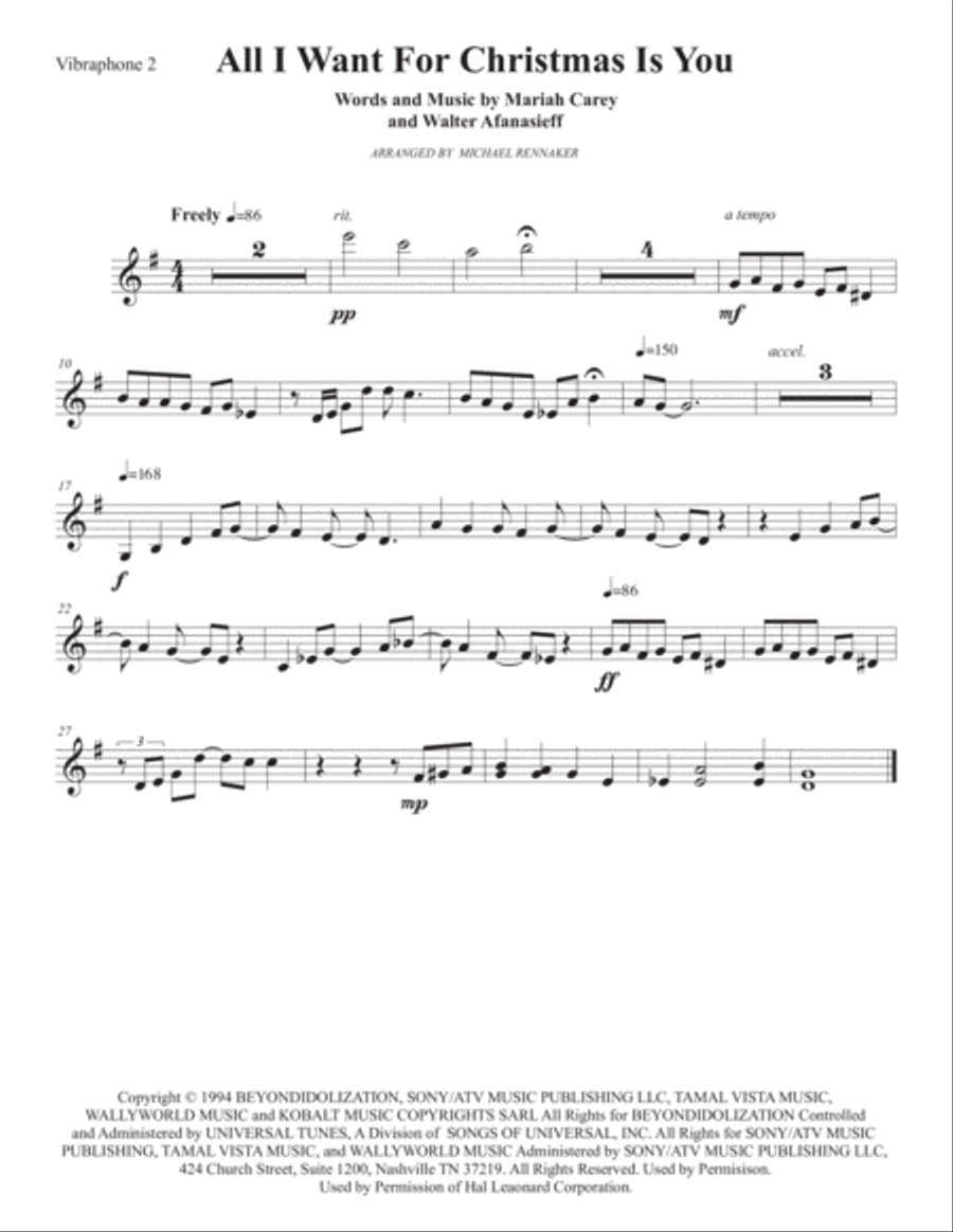 All I Want For Christmas Is You Percussion Ensemble scores gallery preview page 3