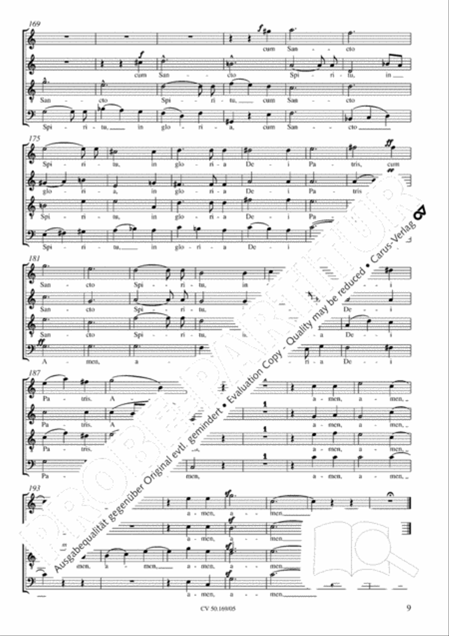 Mass in C Major 4-Part scores gallery preview page 10