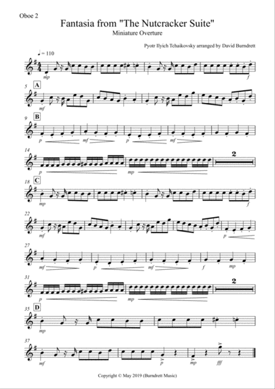 Miniature Overture (Fantasia from Nutcracker) for Double Reed Quartet Woodwind Trio scores gallery preview page 5