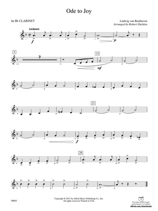 Ode to Joy: 1st B-flat Clarinet