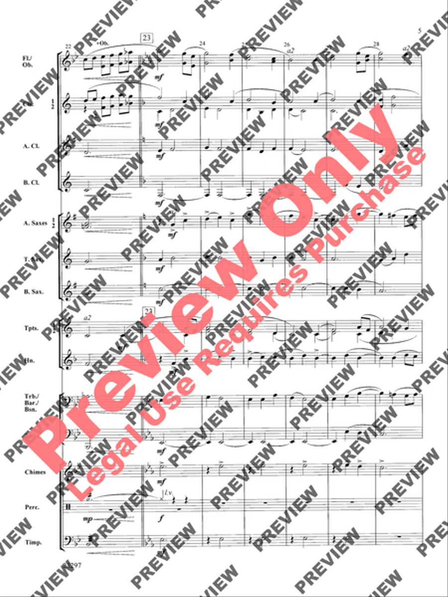 An American Hymntune (Amazing Grace) Concert Band scores gallery preview page 6
