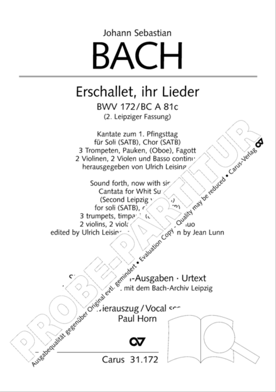 Sound forth, now with singing (Erschallet, ihr Lieder) 4-Part scores gallery preview page 2