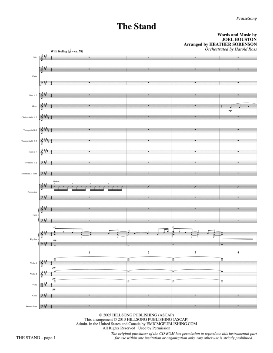 The Stand - Full Score Choir scores gallery preview page 1