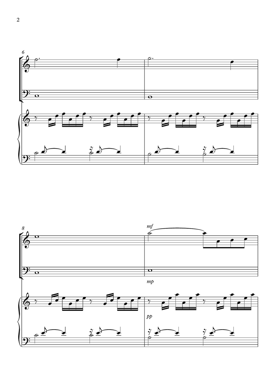 Ave Maria ( by J.S.Bach & Charles Gounod) trio for violin, cello and piano Piano Trio scores gallery preview page 2