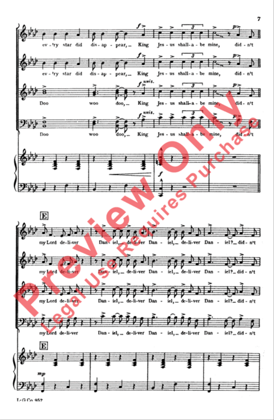 Didn't My Lord Deliver Daniel? 4-Part scores gallery preview page 6