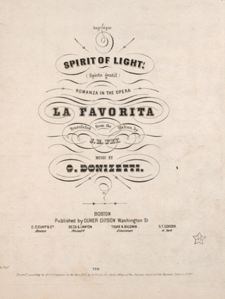 Spirit of Light! (spirto gentil). Romanza in the Opera La Favorita