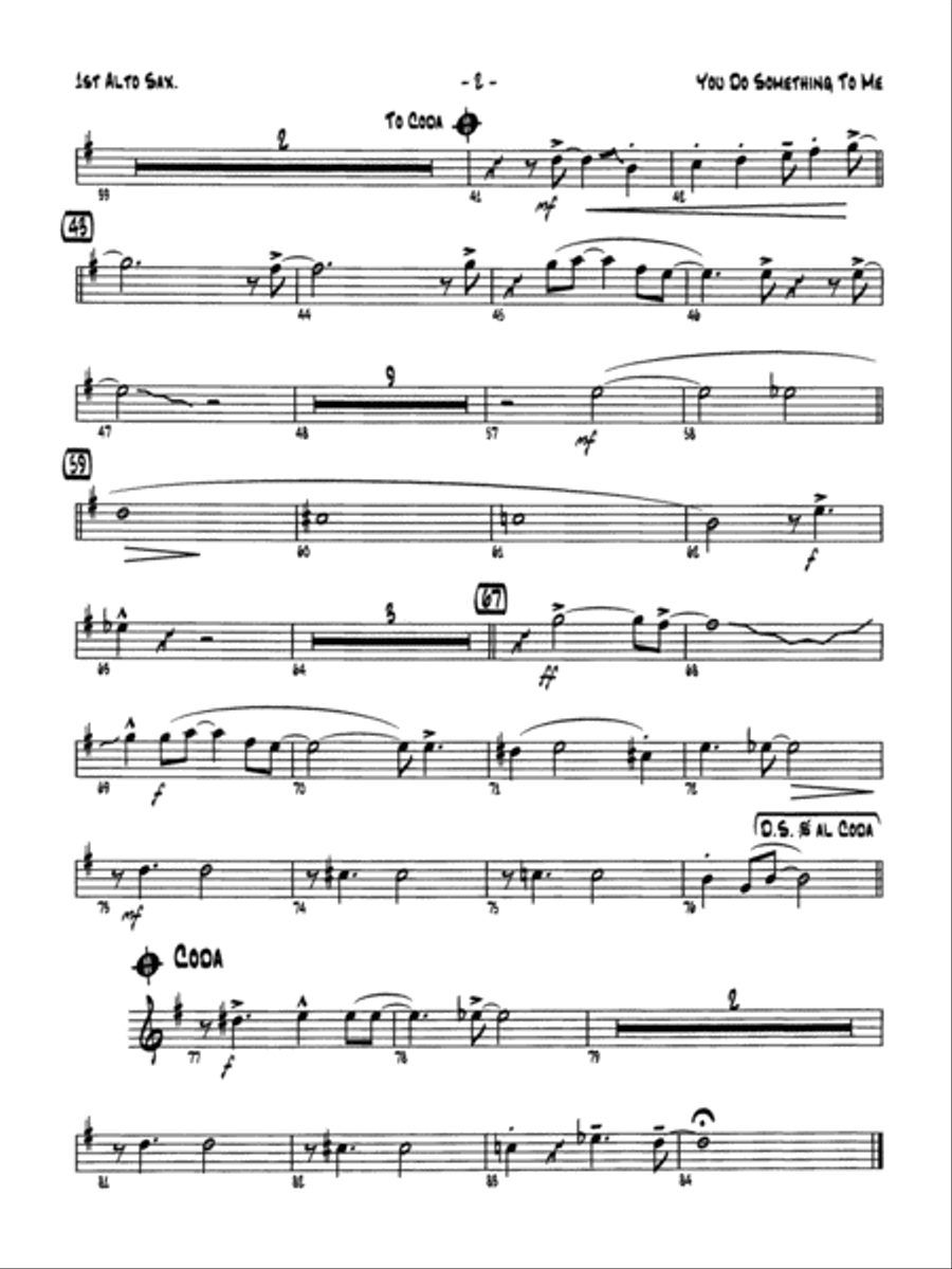 You Do Something to Me: E-flat Alto Saxophone Jazz Ensemble scores gallery preview page 2